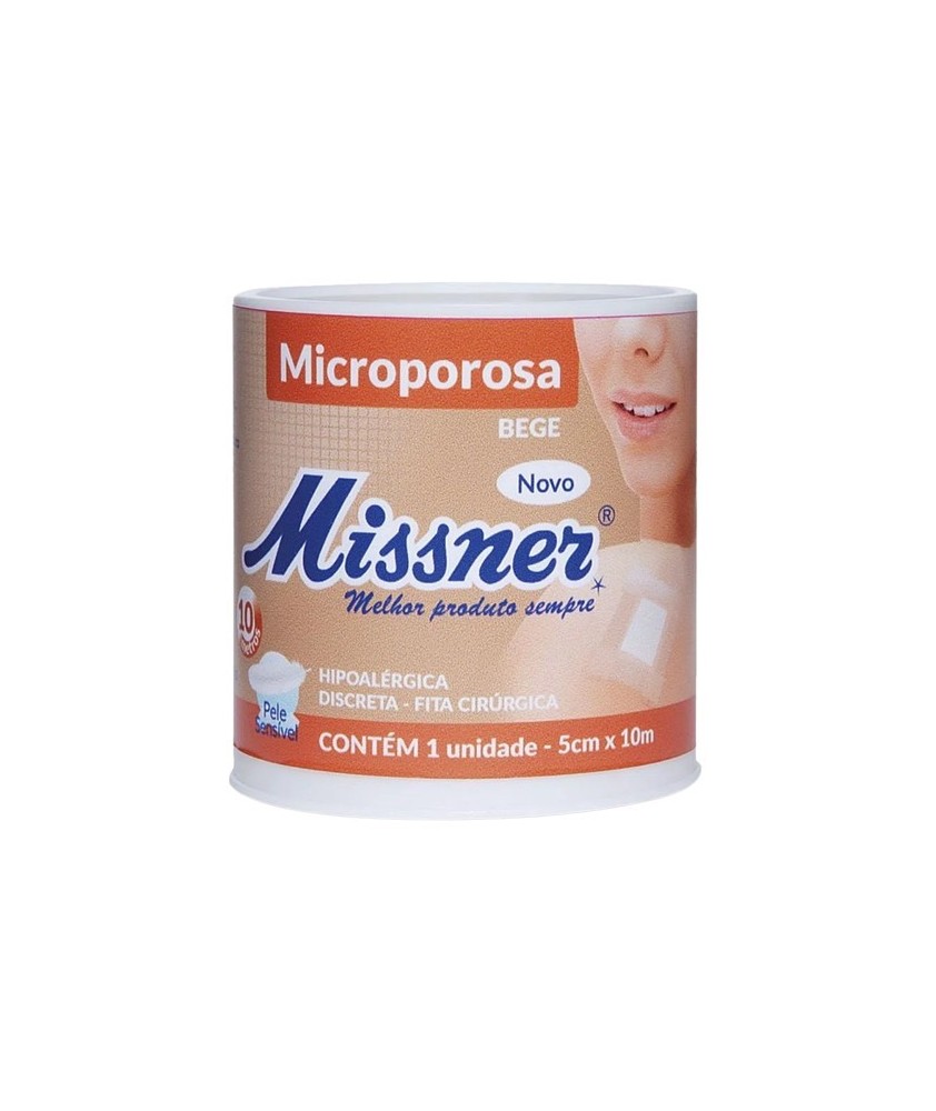 Fita Microporosa 5cm x 10m Bege Hipoalérgica - MISSNER