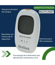 Monitor Medidor Glicose GlicoCheck - MULTILASER