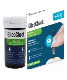 50 Tiras De Teste Glicemia P/ Monitor Care Plus Glicocheck - MULTILASER