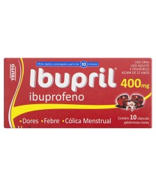 Ibuprofeno - Ibupril 400mg c/ 10 cápsulas - TEUTO