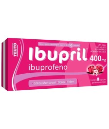 Ibuprofeno - Ibupril 400mg 8 Cápsulas - TEUTO